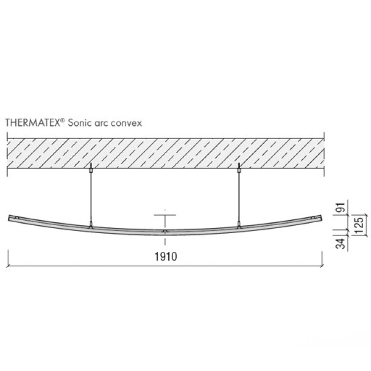 Висящо извито пано KCS KNAUF Ceiling Solutions Thermatex Sonic Arc ...